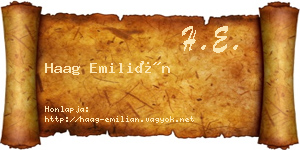 Haag Emilián névjegykártya